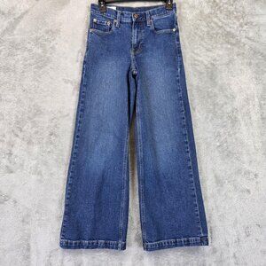 Gap Jeans Womens 25 Petite Blue High Rise Stride Wide Leg Cropped Denim 0P Pants